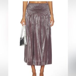 NWT damson madder Layla Midi Skirt in Glass Satin